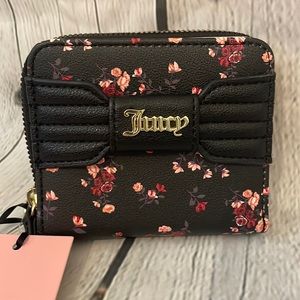 NWT Juicy Couture ditzy rose black wallet